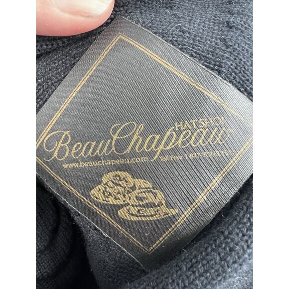 Parkhurst Black Cotton Beret Large Rosette Y2K OS - Picture 7 of 8